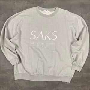 Vintage Saks Fifth Avenue Gray Distressed Sweatshirt